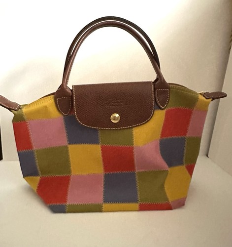 Longchamp Le Pliage Patchwork Nylon Small Tote W Leather Straps