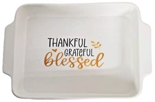Home Essentials Harvest Sentiments Thankful Grateful Blessed Fall Baking Dish