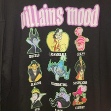 Women's Disney Villains 'Mood' Black Sweatshirt Size 2XL Wicked Evil Sassy