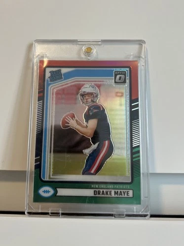 2024 Panini Donruss - Rated Rookie Drake Maye Optic Preview Red & Green Prizm
