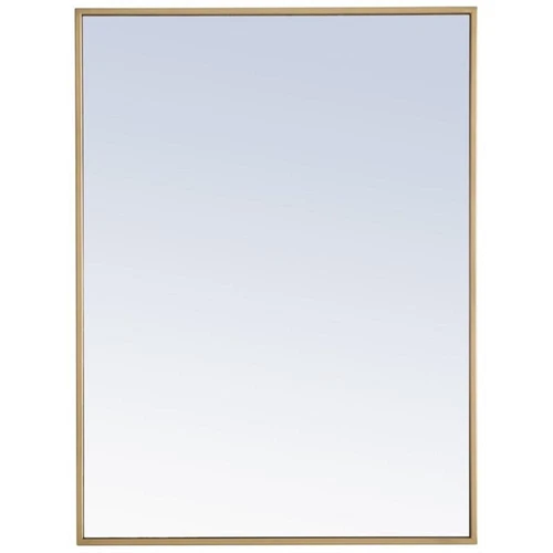 Elegant Decor Monet 32" x 24" Rectangle Metal Frame Mirror in Brass - Picture 1 of 12