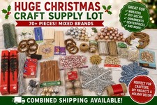 Huge Christmas Craft Supply Lot Ornaments Floral Picks Wreath DIY Decor Mixed