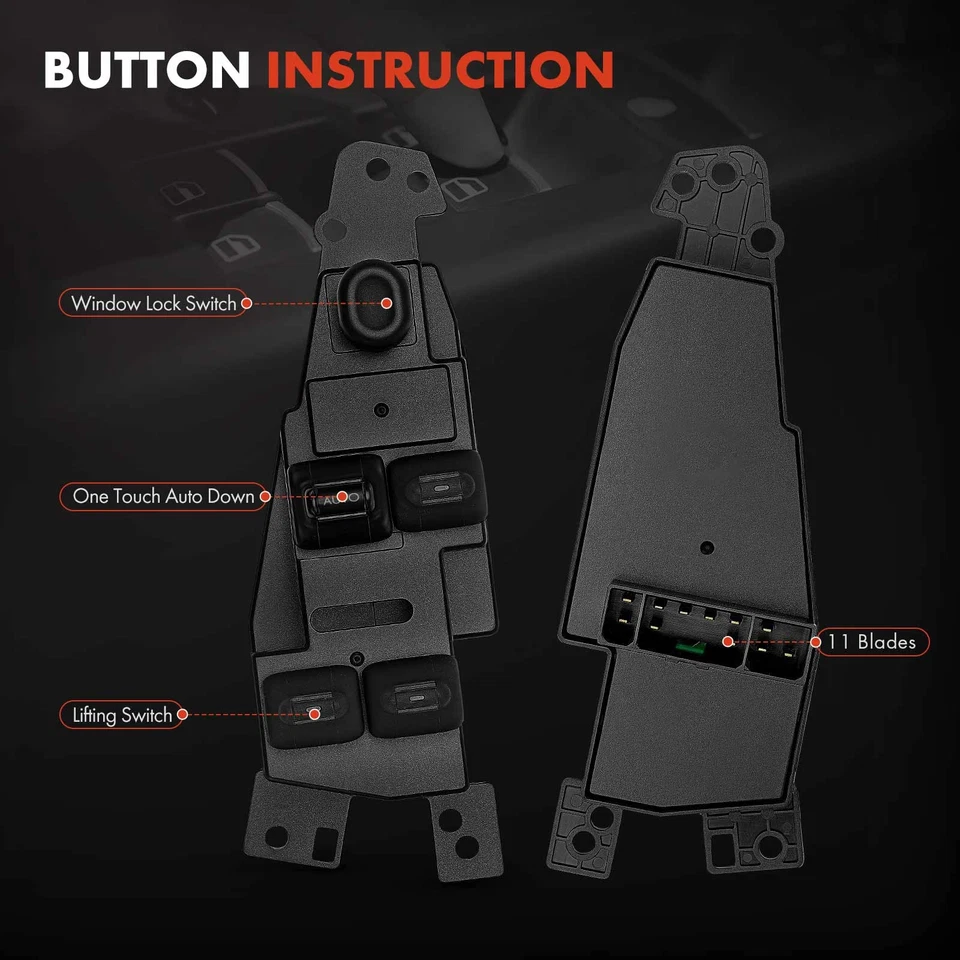 Interruptor de ventana eléctrica del conductor delantero para Chrysler Sebring Dodge Intrepid 2001-2004 Foto 4 de 4