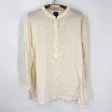 Eileen Fisher Silk Cotton Band Collar Popover Shirt Tunic Top Soft White 2x Nwt Eileen Fisher Silk Cotton Band Collar Popover Shirt Tunic Top Soft White 2x Nwt