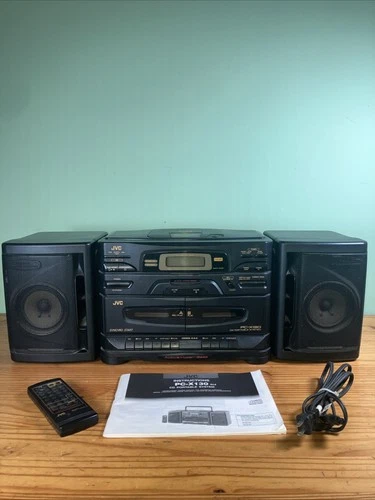 JVC PC-X130 Vintage Boombox  CD Cassette Player,AM/FM /Remote, Manual,power Cord
