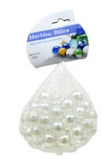 Round Glass Floral Marbles, 14-oz. Bags Clear 