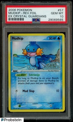 2006 Pokemon Ex Crystal Guardians #57 Mudkip Reverse Foil PSA 10 GEM MINT POP 30