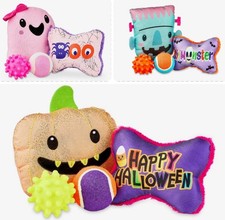 Vibrant Life Halloween 4-Piece Multipack of dog toys Ghost Pumpkin Frank