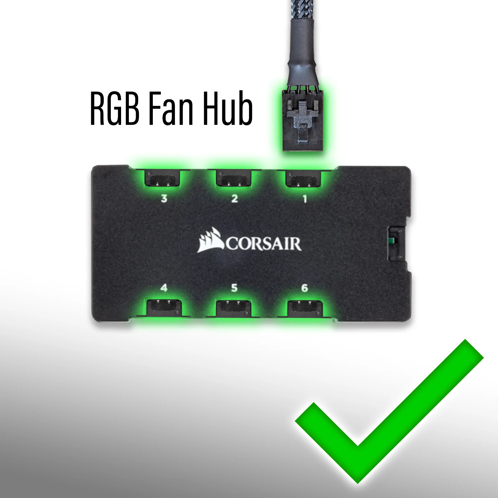 Corsair RGB 4-Pin Fan Hub Splitter Adapter | eBay