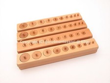 NEW Montessori Sensorial Material - Premium BEECHWOOD Knobbed Cylinder Blocks