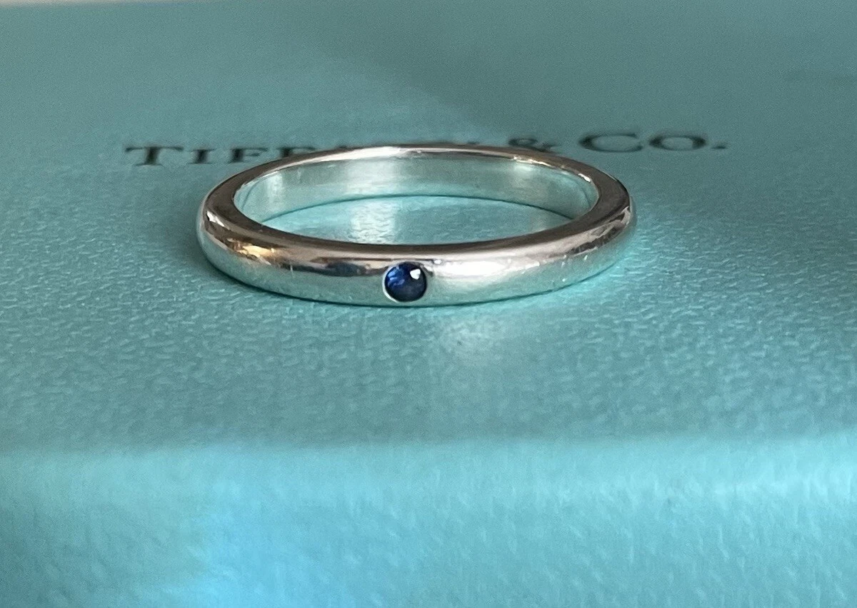 Tiffany & Co. Gemstone Ring Stackable Sapphire Fine Rings for sale