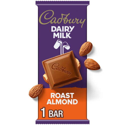 (6 pack) Cadbury Dairy Milk Roast Almond Milk Chocolate Candy, Bar 3.5 oz
