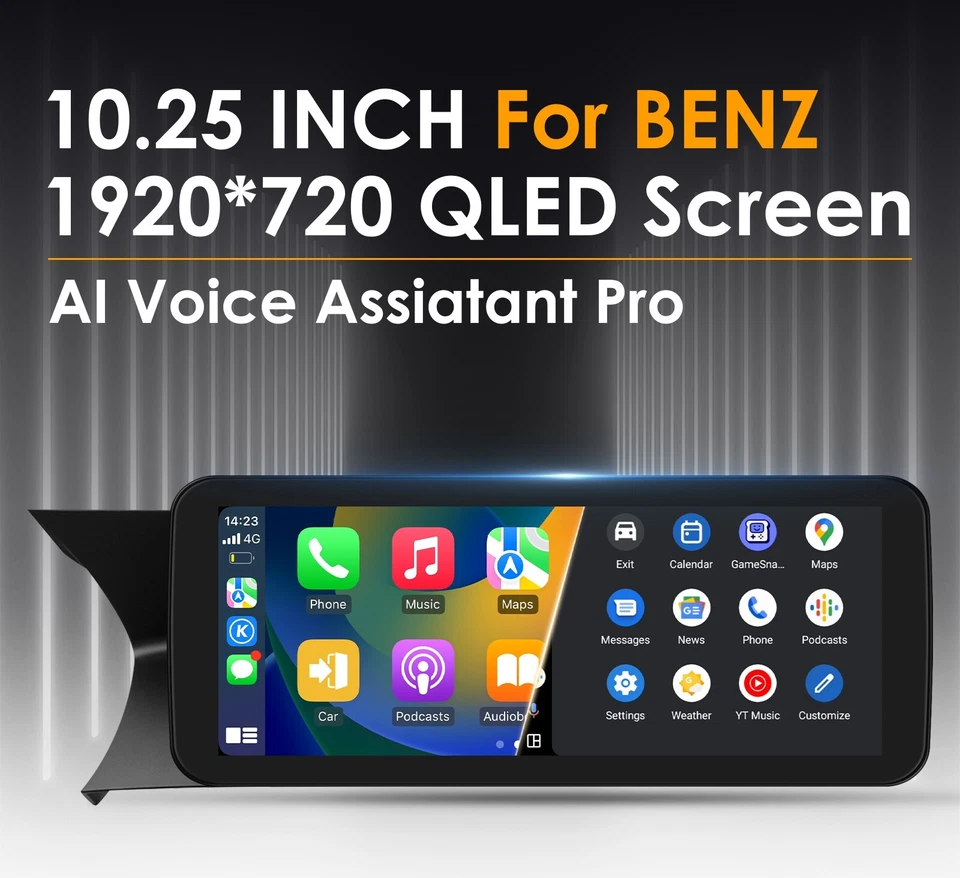 10.25" Android Coche GPS Carplay Estéreo para Mercedes Clase C W204 2011-14 NTG4.5 Foto 2 de 4