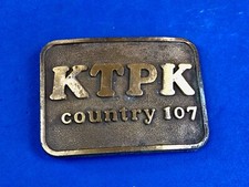 KTPK Country music radio station FM 107 Add Mo Money Advertising belt buckle