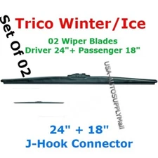 2x Windshield Wiper Blades Heavy Duty Snow Trico Winter Left/ Right 24+18 Set 02