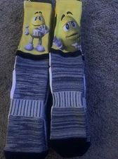 Yellow M&M Fbf Socks (2 Pair) Size Large 