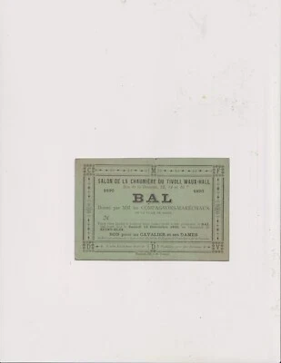 An 1890. Bon. Entrée. Tivoli. Waux-Hall. Belle époque. Louise Michel. Valentin. - Photo 1/2