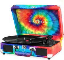 Victrola Vintage 3-Speed Bluetooth Portable Suitcase Player Built-in Speakers