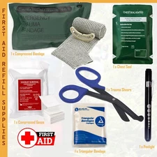 IFAK First Aid Kit Supply Chest Seal Vent Pressure Bandage Guaze Shear Traumakit