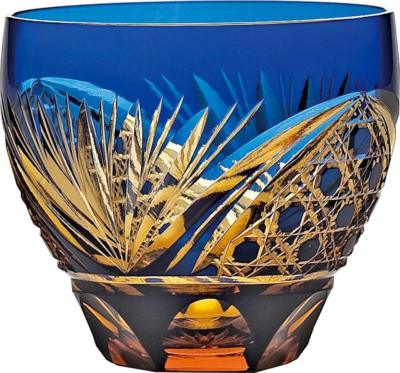 NEU Toyo Sasaki Edo-Kiriko geschliffenes Glas Ayaka Becher Lapislazuli 310ml ...