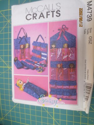 Uncut McCalls 4739 Fashion Doll Organizer Accessories Sleeping Bag Tote Pattern