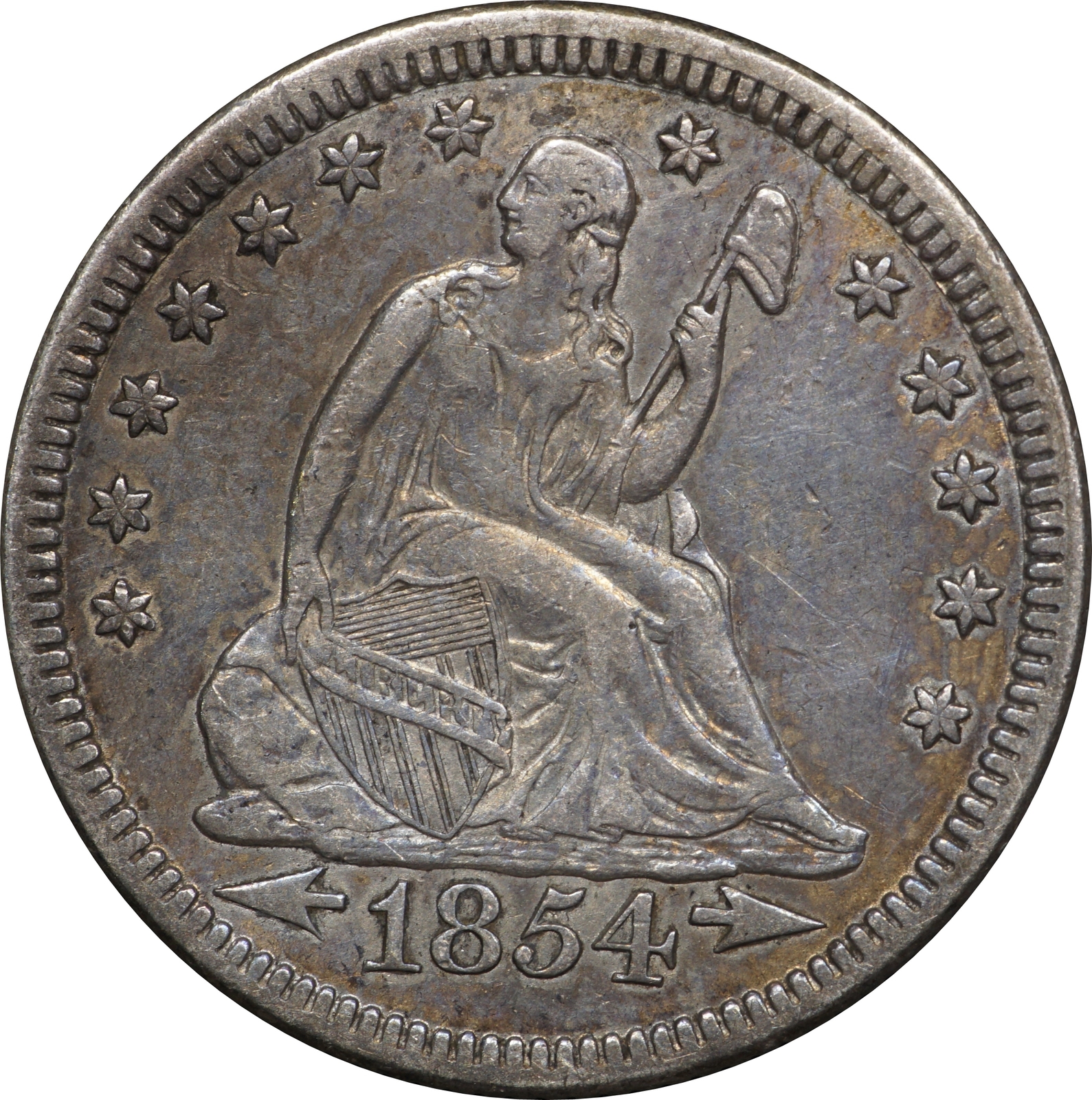 1854-O-Seated-Liberty-Quarter-For-Grading