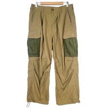 Anthropologie Cargo Pants 31 Brown Cotton Green Pockets Cinch Ankle Oversized