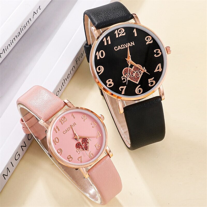 Montre Couple En Cuir, Cœur Amour - Cadran Quartz, Homme Et Femme, Neuf Avec étiquettes