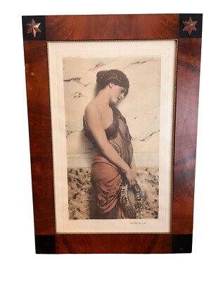 J. W. GODWARD - THE DANCING GIRL (THE TAMBOURINE GIRL) FRAMED ANTIQUE ENGRAVING
