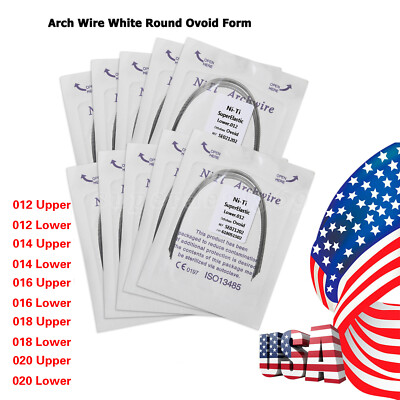 10-100 Packs Dental Orthodontic Super Elastic Niti Arch Wire Round Form 12-20U&L