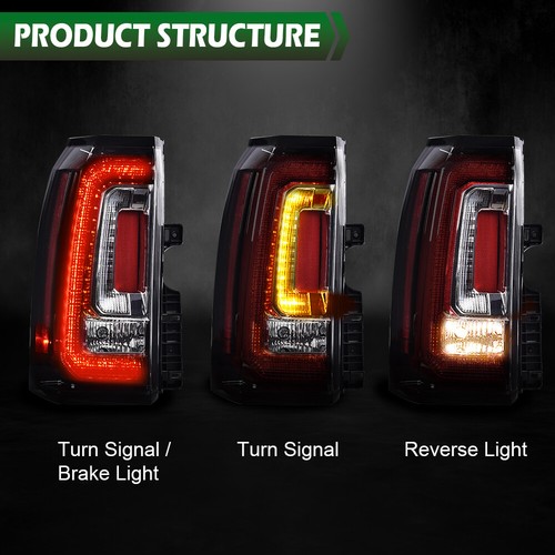 Fit For 2015-2020 GMC Yukon/Yukon XL LED Tail Lights Brake Lamps - Picture 4 of 12