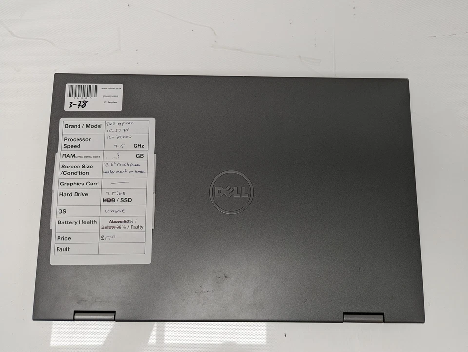 Dell Inspiron 15-5578 - i5-7200U 2.5GHz - 8GB RAM - 15.6" - 256GB SSD - Windo... - image 3 of 4