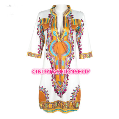 C New Women Africa Traditional Africa Print Deep V-Neck Knee Length Dress | eBay C New Women Africa Traditional Africa Print Deep V-Neck Knee Length Dress | eBay