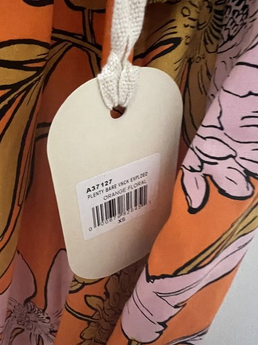 Anthropologie Tracy Reece Plenty Floral Maxi Dress XS V-Neck orange retro print - Picture 8 of 8
