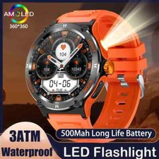 2024 New Smart Watch Men Rugged Military Bluetooth Call GPS Track 500Mah 3ATM Wa