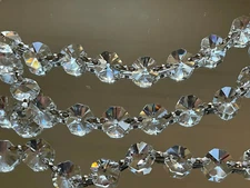 6.6 FEET CHANDELIER CRYSTAL BEAD CHAIN Prism Parts AAA 30% Lead K9 14mm Silver