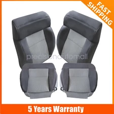 For 2004-2008 Ford F150 XLT STX Front Bottom & Top Cloth Seat Cover Dark Gray
