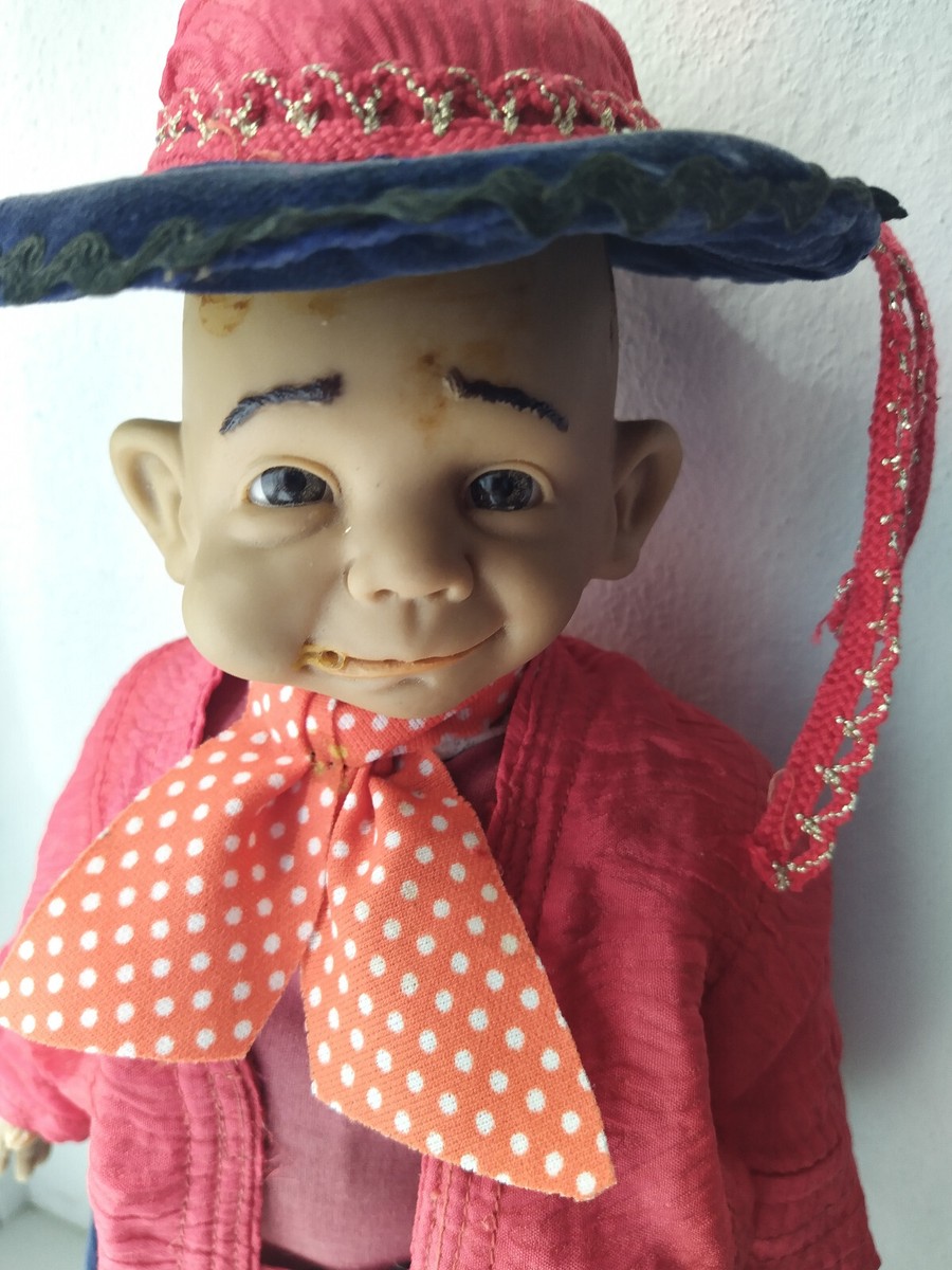 Puppe Pfeifenmännchen ohne Pfeife mit Hut ca. 40 cm groß