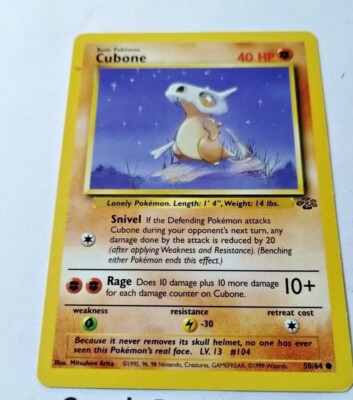 1999 cubone pokemon card value Pokemon Card Cubone (Holographic)