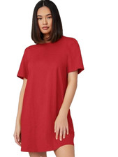 EVERLANE The Japanese Go Weave A-Line Dress Womens SZ 2 Red Short Sleeve Pockets