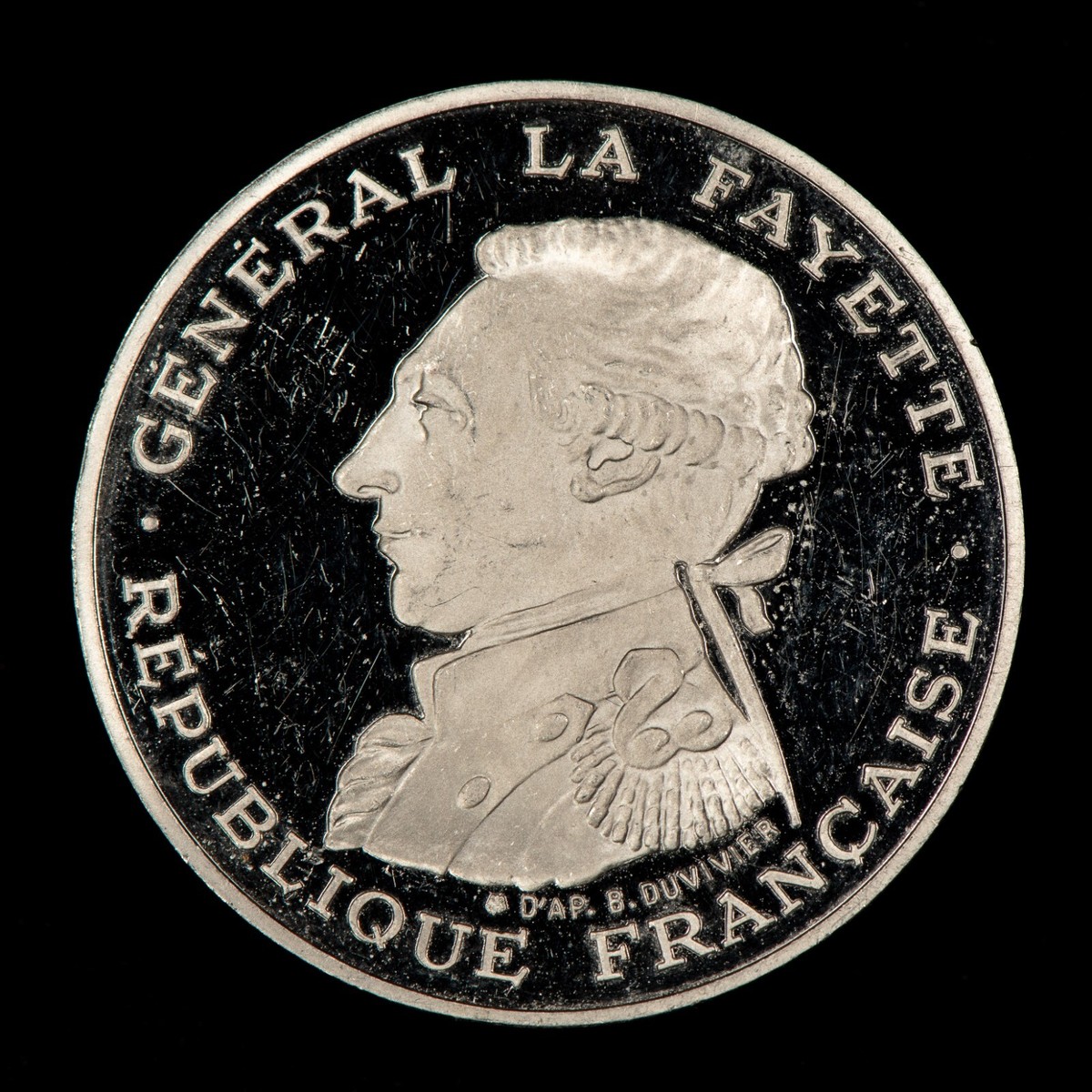 piece de monnaie en argent 100 francs égalité La Fayette