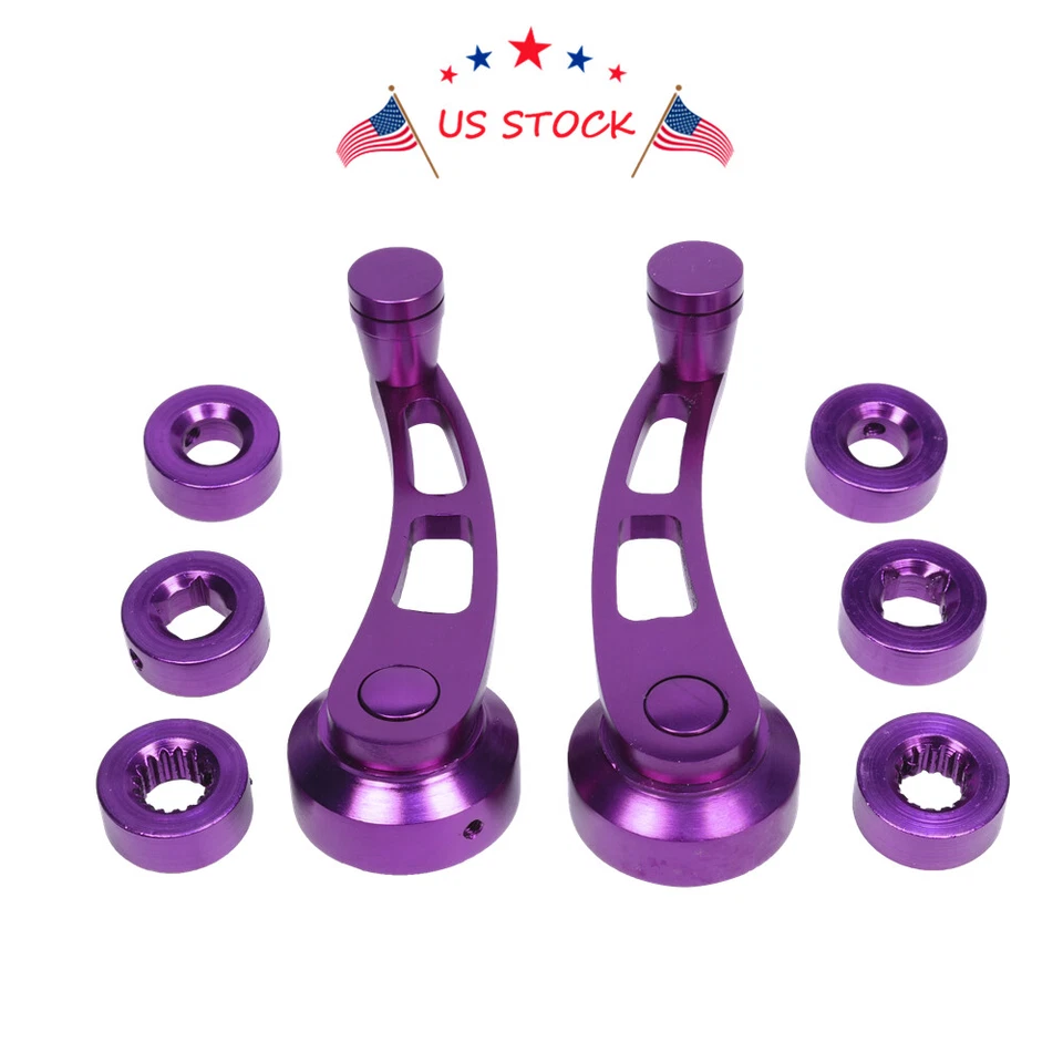 Universal 2pcs Purple Car Window Winder Glass Crank Handle Aluminum Knobs Metal  — 第 4/4 张图片