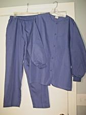 Scrub Set Barco Sz L Blue Long Sleeve Jacket Pants EC