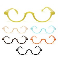 Bottom Half Plastic Rim Round Oval Powered Reading Glasses