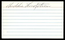 Freddie Lindstrom Signed Index Card Auto Autograph JSA *d2