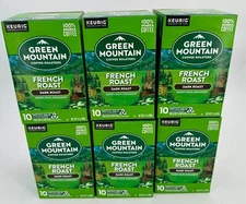 (6-10ct) Green Mountain French Roast K-Cup Coffee Pods 60 Total