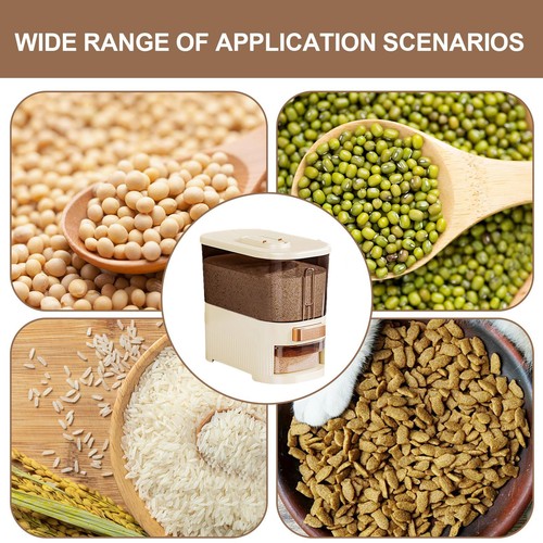 Portable Plastic Cereal Dispenser Storage Box Kitchen Food Grain Rice Container - Picture 9 of 14