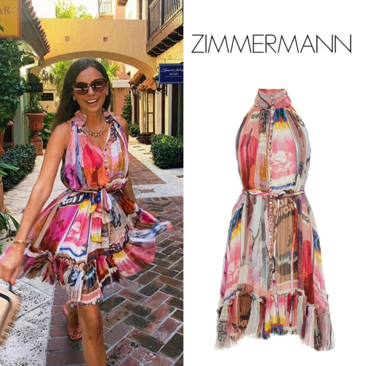 【Zimmermann】MATCHMAKER POSTER V NECK DRESS Vネック ドレス Zimmermann Matchmaker Poster V Neck Dress | Designer