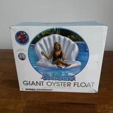 Pool Candy Giant Oyster Shell Lounge Pool Float & Glitter Pearl Beach Ball New