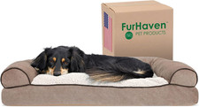 Pillow Dog Bed for Medium/Small Dogs W/ Removable Bolsters  Washable Cover - Sh